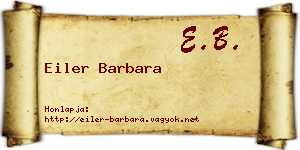 Eiler Barbara névjegykártya